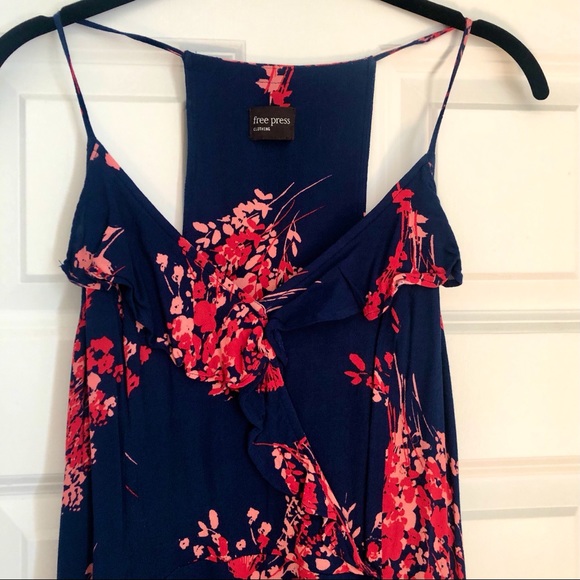 free press | navy and coral dress - Picture 4 of 5